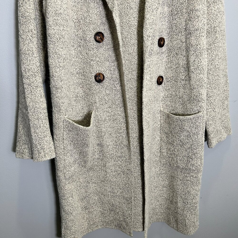 NWT CiCiBird Women's Cozy Heather Oatmeal Shacket Coat - Midi-Length - Picture 3 of 6